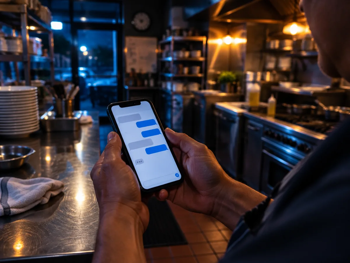 Escena ilustrativa de la noche de WhatsApp / SMS